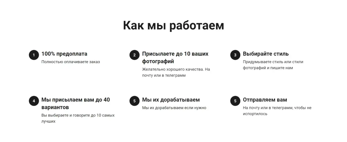 Блок "Как мы работаем"
